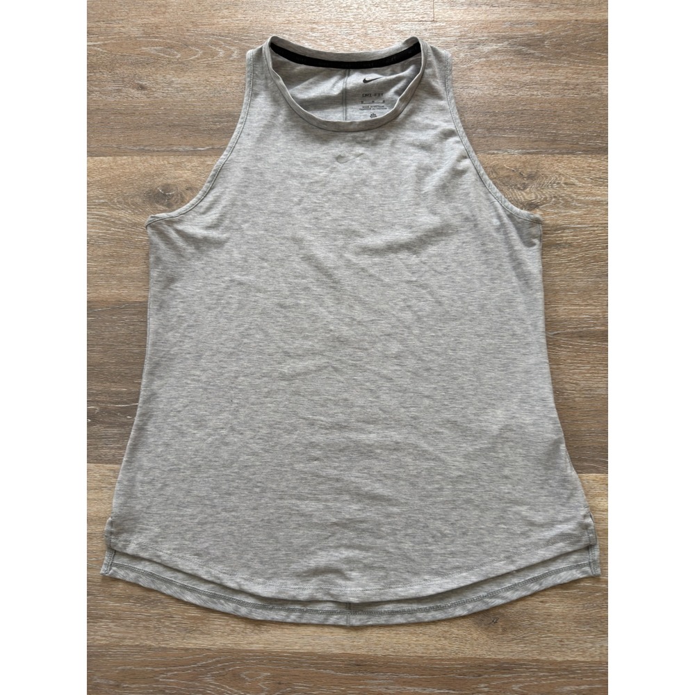 Nike Dri-FIT Womens Gray Heathered High Neck Training Tank Top Size M